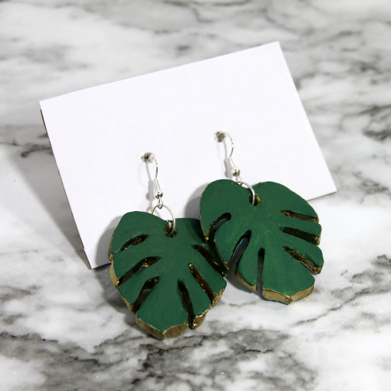 DIY Monstera Leaf Clay Earrings – Home Made Luxe