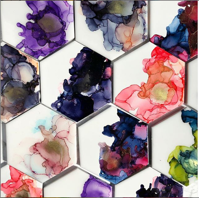 July Spoiler: Alcohol Ink Coasters