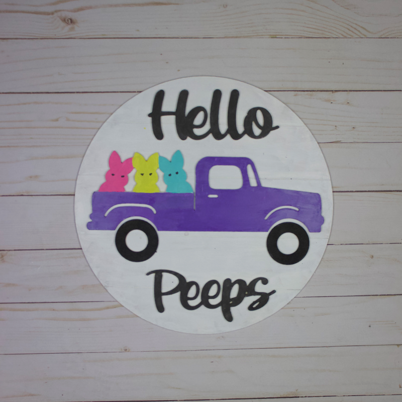 DIY Hello Peeps Shiplap Round Sign Craft Kit – Home Made Luxe